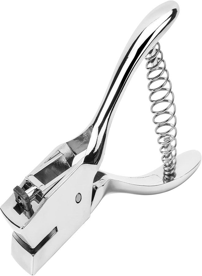 Dotpot Badge Hole Slot Punch for ID Cards Hand Held, One Puncher, 15mm x 3mm Hole, No Burrs Holes, Metal Cards, 1 MM PVC Luggage Tags, Credentials, Silver - Image 1